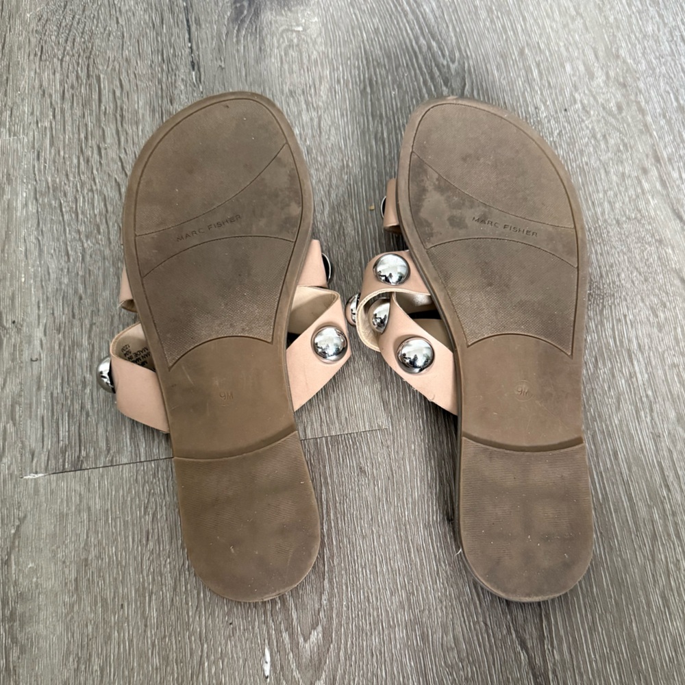 Marc Fisher Prisca Silver Ball Studded Espadrille Sandal - Picture 5 of 6
